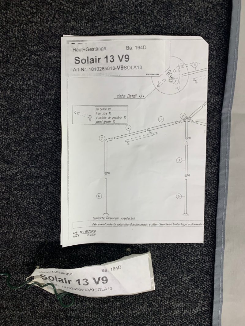 Solair luifel maat 13 (959-977cm) ZGAN !